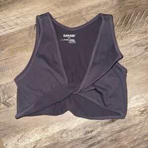 Garage Black Twist Front Crop Top